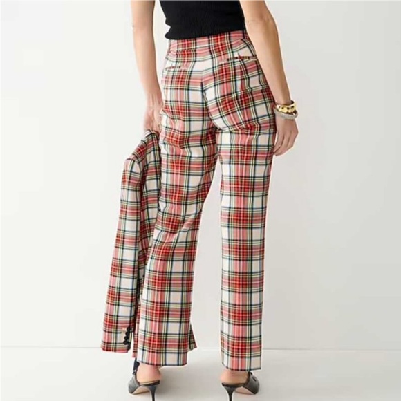 JCREW WILLA CROPPED FLARE PANT STEWART TARTAN SZ 8 NWT - Picture 3 of 6